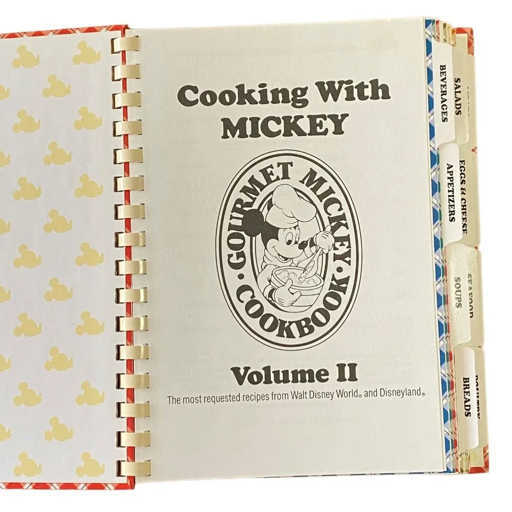 Disney Cooking with Mickey Volume II Gourmet Cookbook Vintage Y2K‎ Park Recipes